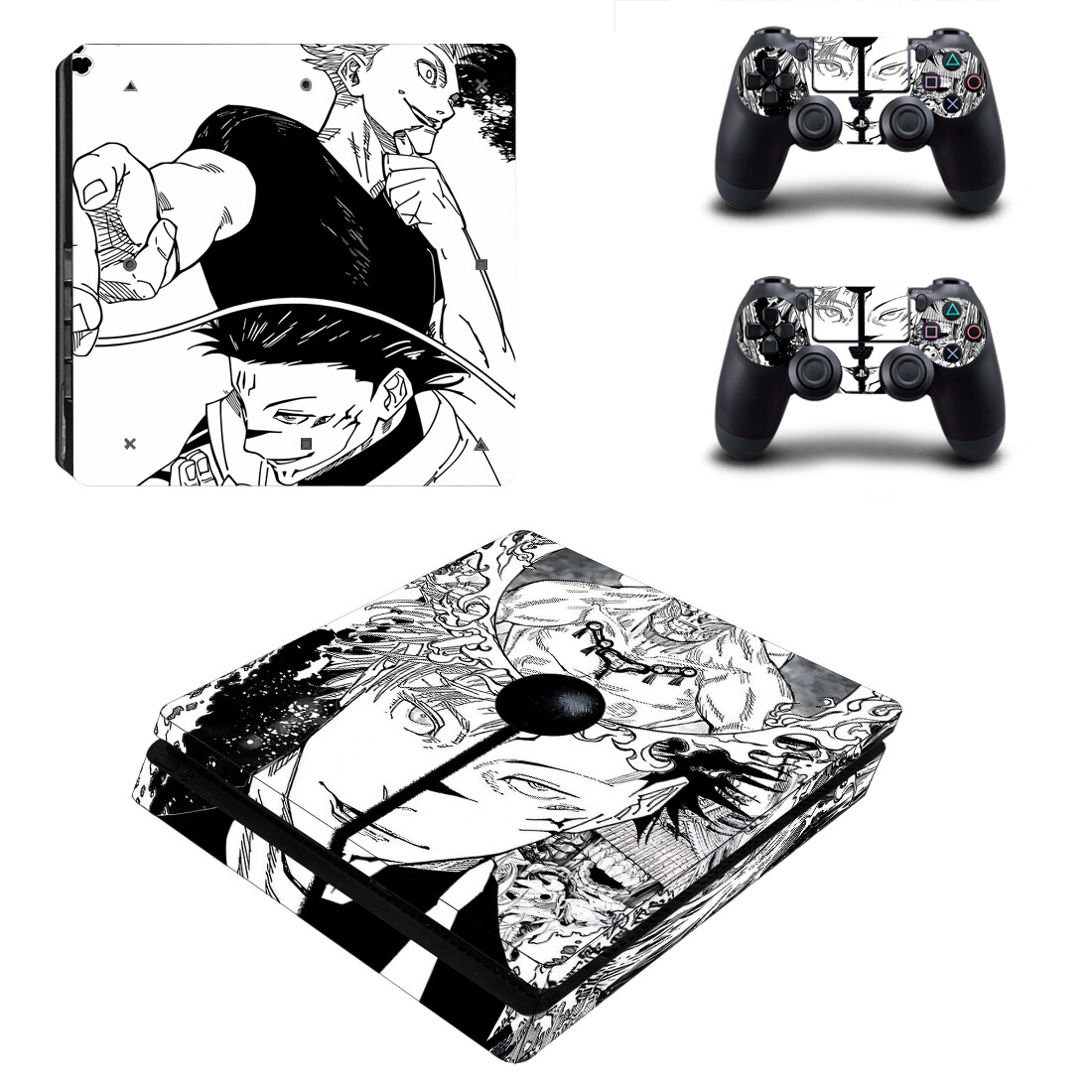 Gaming Accessories Pink - สติกเกอร์ลายอนิเมะจูจุสึไคเซ็น โกโจ สำหรับเครื่องเล่น PS4 Slim และจอยสติ๊ก