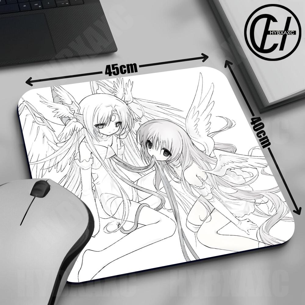 Gaming Accessories Pink - แผ่นรองเมาส์ลายการ์ตูนสาวน้อยสีชมพูน่ารัก แผ่นรองคีย์บอร์ดสำหรับเล่นเกม 45x40 ซม. อุปกรณ์เสริมสำหรับเล่นเกม แผ่นรองโต๊ะ