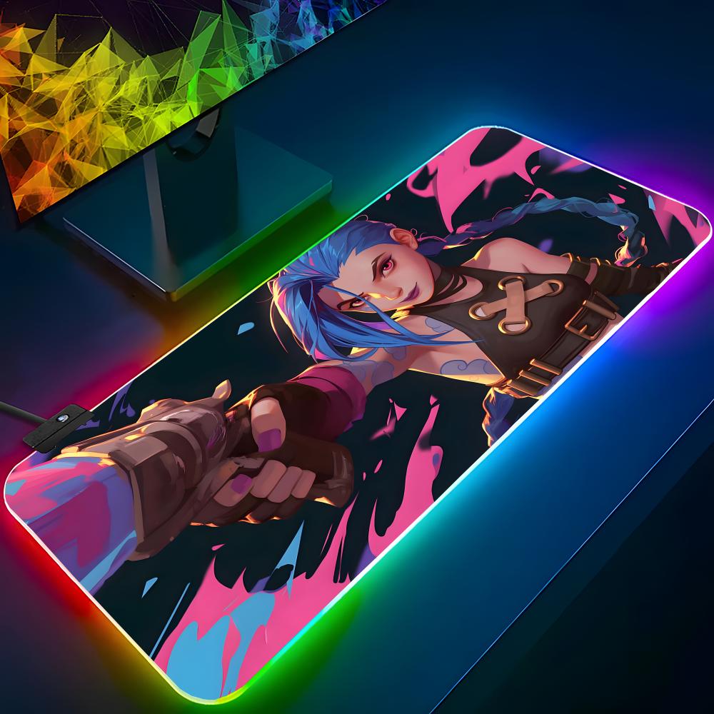Jinx Gaming Accessories - คูล เจ-จินซ์สแผ่นรองเมาส์ RGB แบ็คไลท์แผ่นรองเมาส์แล็ปท็อปแผ่นรองเมาส์แล็ปท็อปเกมเมอร์โต๊ะคอมพิวเตอร์อุปกรณ์เสริมสำหรับเล่นเกม