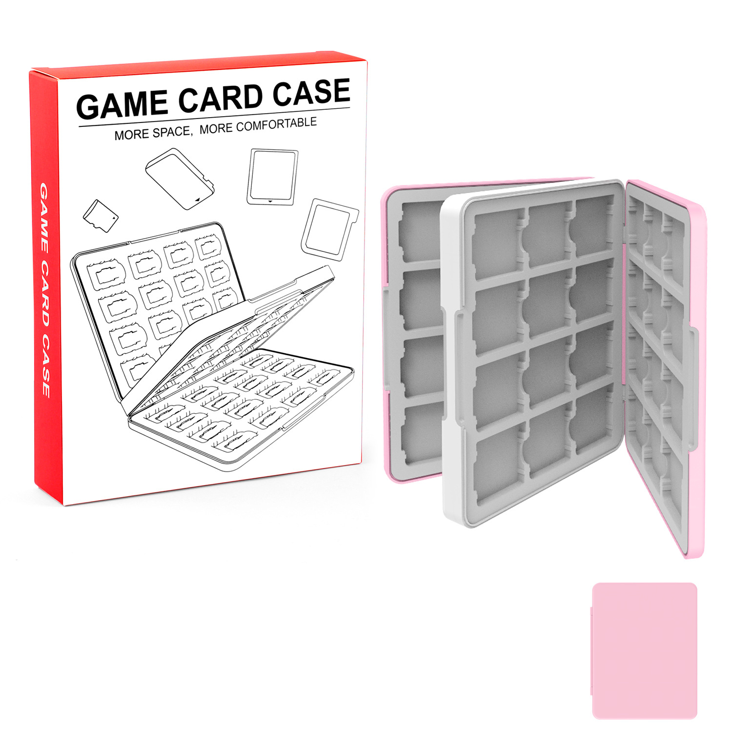 Gaming Accessories Box - กล่องเก็บการ์ดหน่วยความจำสำหรับเกม 48 in 1 สำหรับ NEW