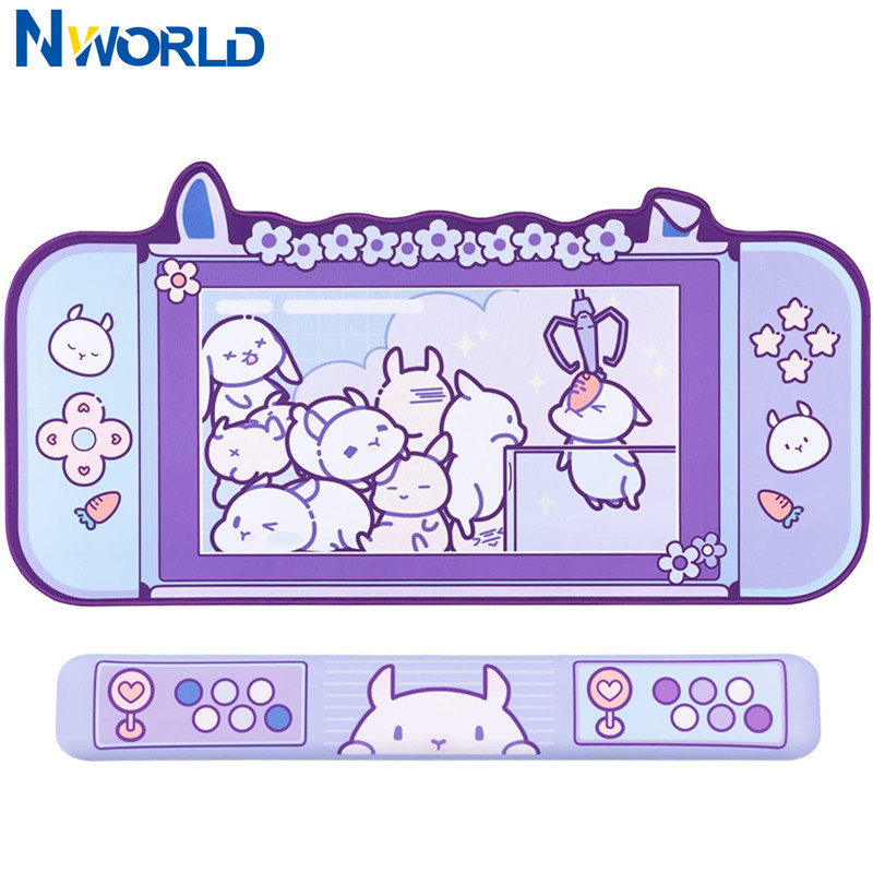 Gaming Accessories Pink - ขนาดใหญ่ Kawaii เมาส์สำหรับเล่นเกมส์ Pad น่ารักสีชมพูสีม่วงซากุระกระต่าย Pad