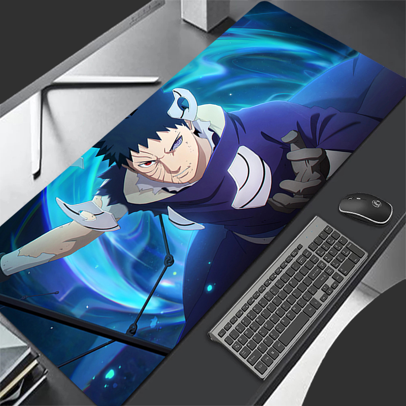 Gaming Accessories For Gaming Room - แผ่นรองเมาส์อะนิเมะคาร์เปขนาดใหญ่นารูโตะ โอบิโตะ อุจิวะพีซีเกมเมอร์คอมพิวเตอร์เมาส์แพด วาร์มิโลคีย์บอร์ดอุปกรณ์เสริมสำหรับเล่นเกมแผ่นรองเม้าส์แบบขยาย