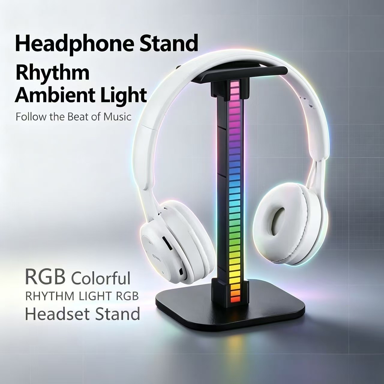 Headset Stand Rgb - ขาตั้งหูฟังเกมมิ่งแบบ USB พร้อมไฟ RGB แบบจังหวะ สามารถถอดประกอบได้