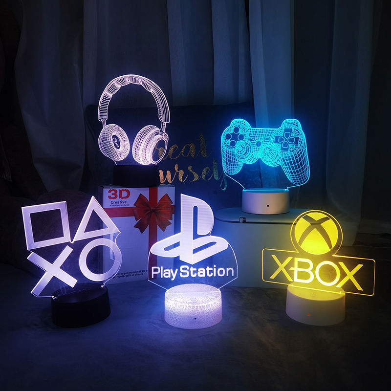 Accessories For Your Gaming Room - โคมไฟ, ไฟกลางคืน, โคมไฟตั้งโต๊ะ 3D LED ใช้พลังงาน