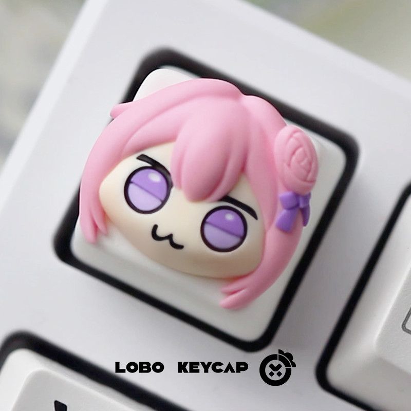 คีย์แคปเรซิ่นลายสาวอนิเมะผมสีช - Gaming Accessories Pink บทวิจารณ์และราคา