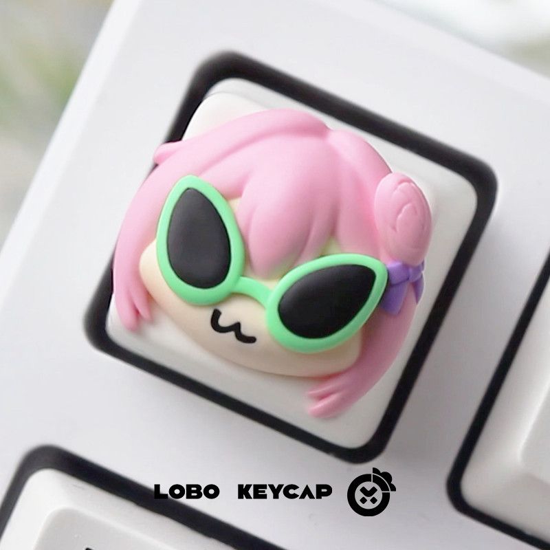 คีย์แคปเรซิ่นลายสาวอนิเมะผมสีช - Gaming Accessories Pink บทวิจารณ์และราคา