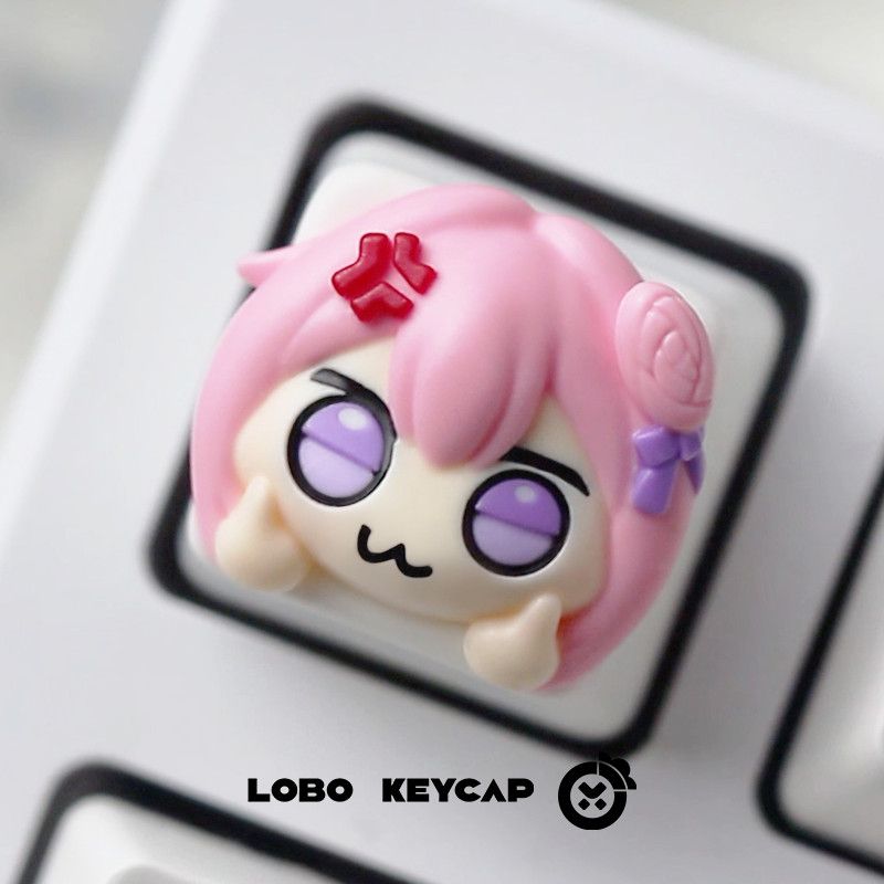 คีย์แคปเรซิ่นลายสาวอนิเมะผมสีช - Gaming Accessories Pink บทวิจารณ์และราคา