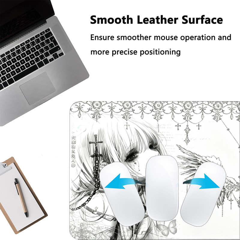 แผ่นรองเมาส์หนังสีดำสีขาวอะนิเ - Gaming Accessories Setup บทวิจารณ์และราคา